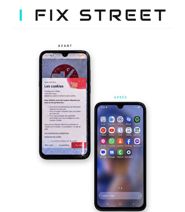 Réparation écran Samsung avant / après - I Fix Street