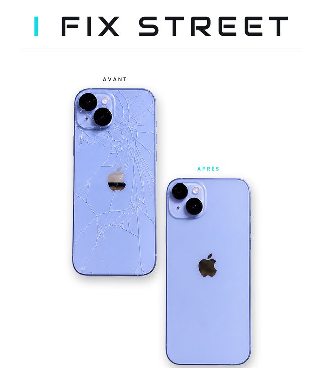 Réparation façade arrière iPhone avant / après - I Fix Street