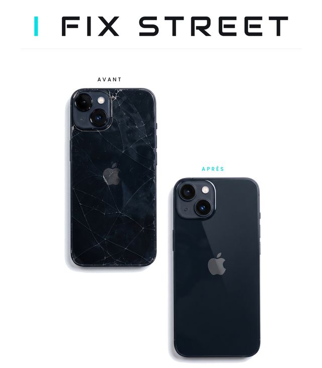 Réparation façade arrière iPhone avant / après - I Fix Street