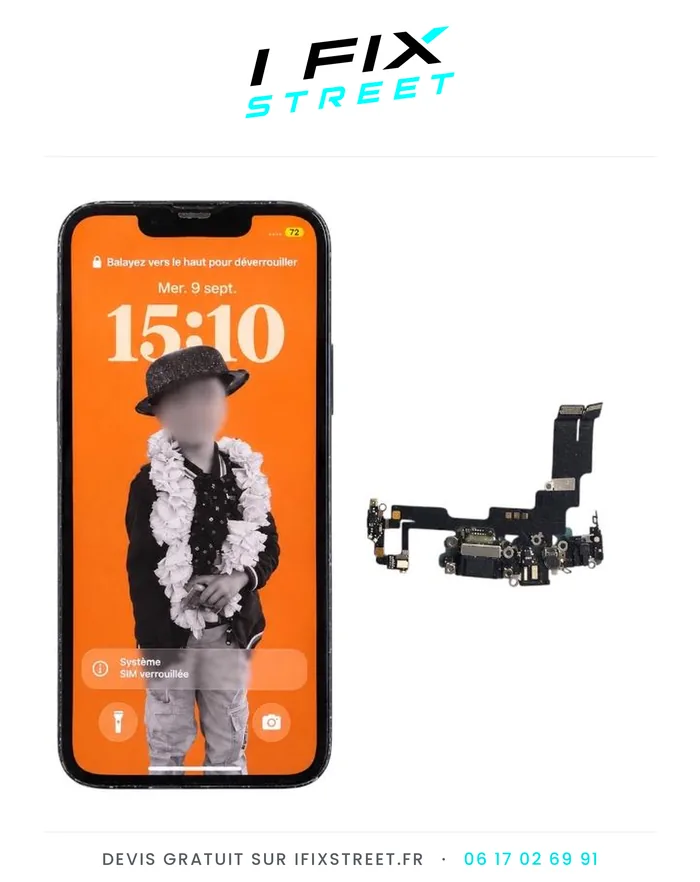 Remplacement connecteur de charge iPhone 13 - I Fix Street