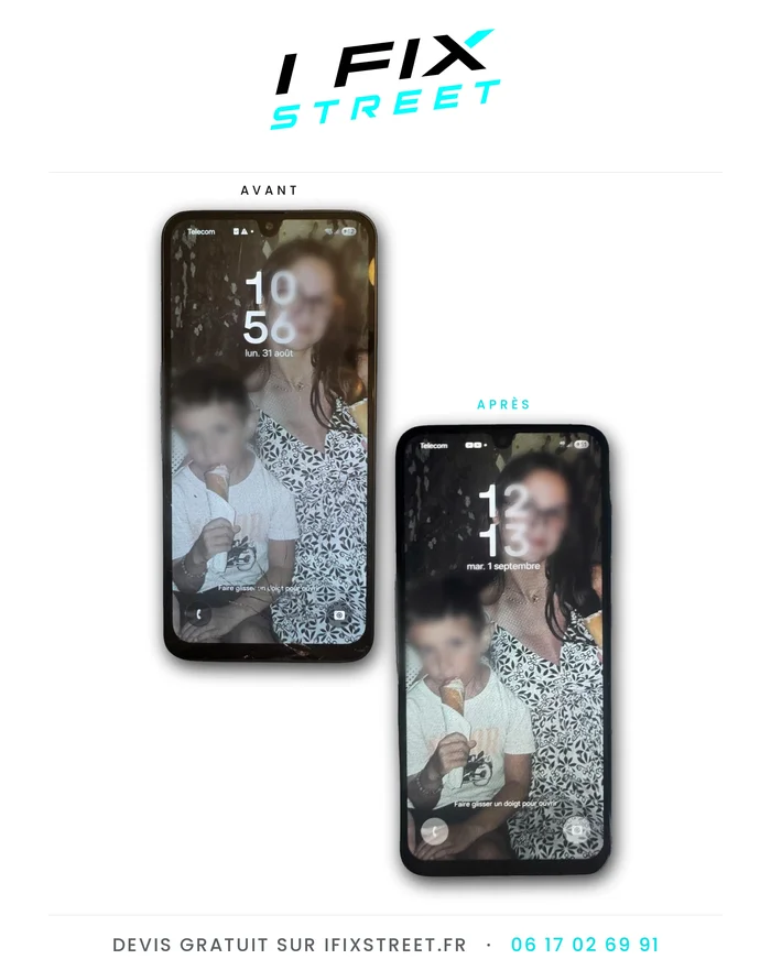 Réparation écran smartphone avant / après - I Fix Street