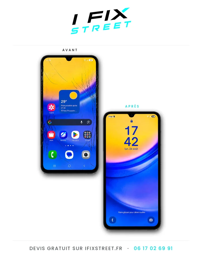 Réparation écran smartphone avant / après - I Fix Street