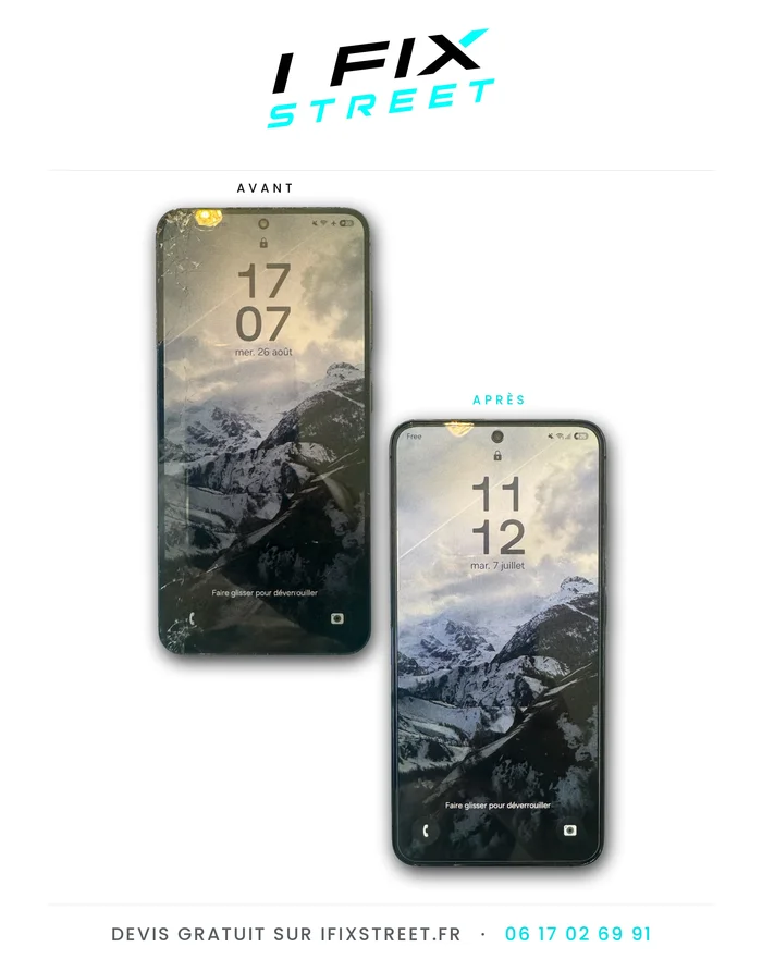 Réparation écran Samsung avant / après - I Fix Street