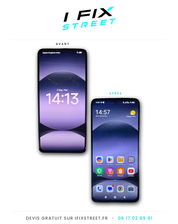 Réparation écran Xiaomi avant / après - I Fix Street